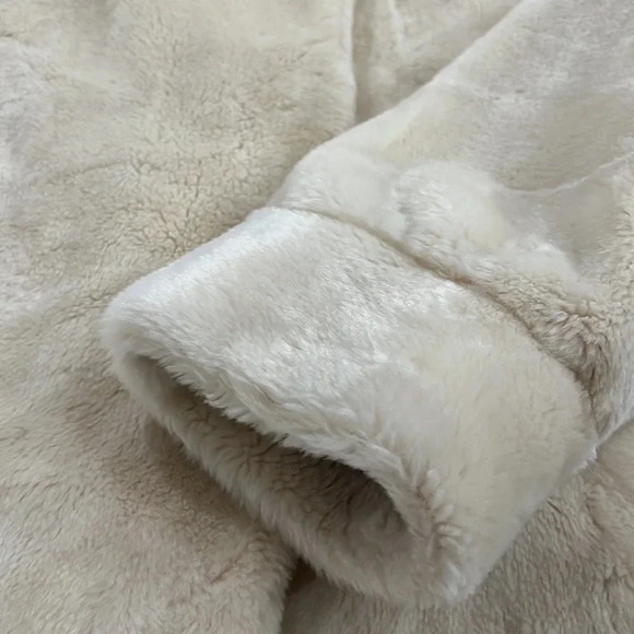 Vintage Dasco Faux fur cream mid length coat jacket mob wife fuzzy women’s small - Picture 11 of 14